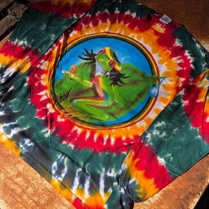 Vintage 1995 Eye Dye Rasta Frog Long Sleeve XL